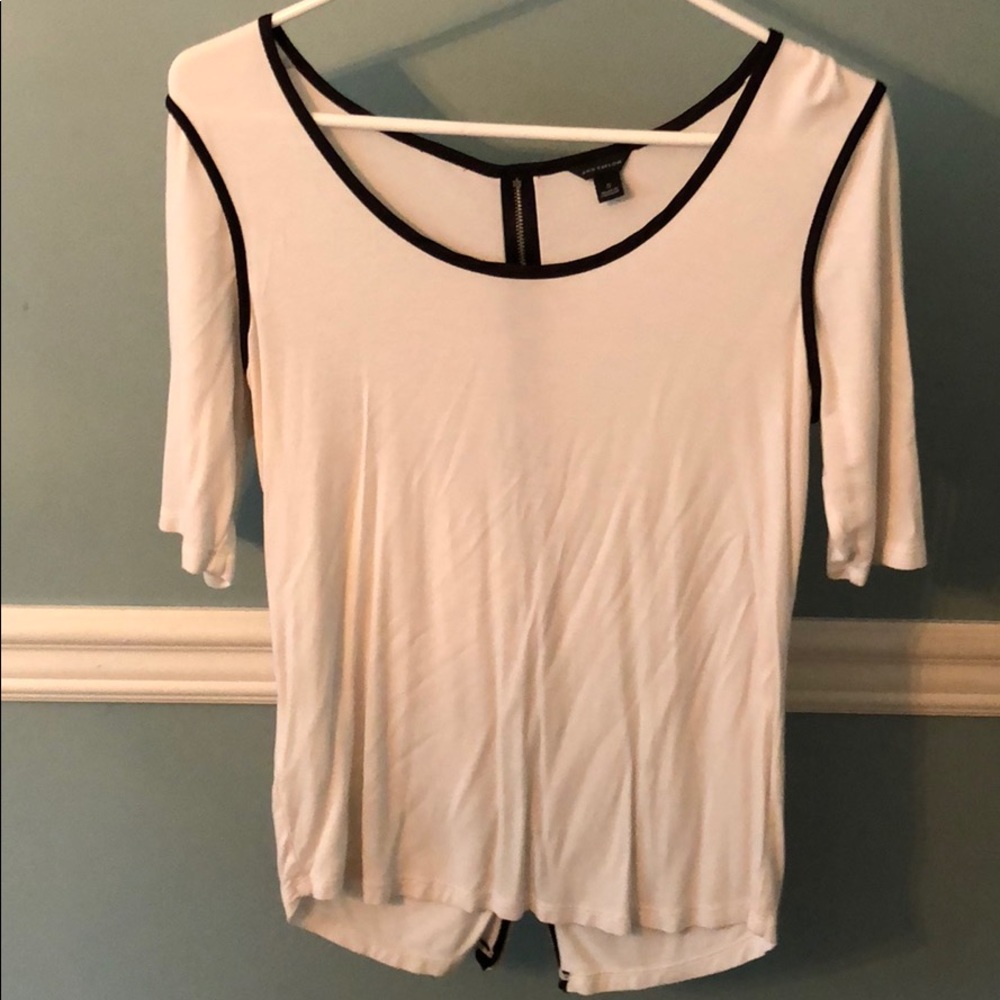 Ann Taylor White Zipper Shirt